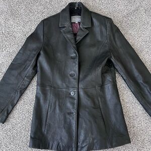 Vintage Juliet Michelle Lambskin Black Leather Jacket Collared Women’s Size M